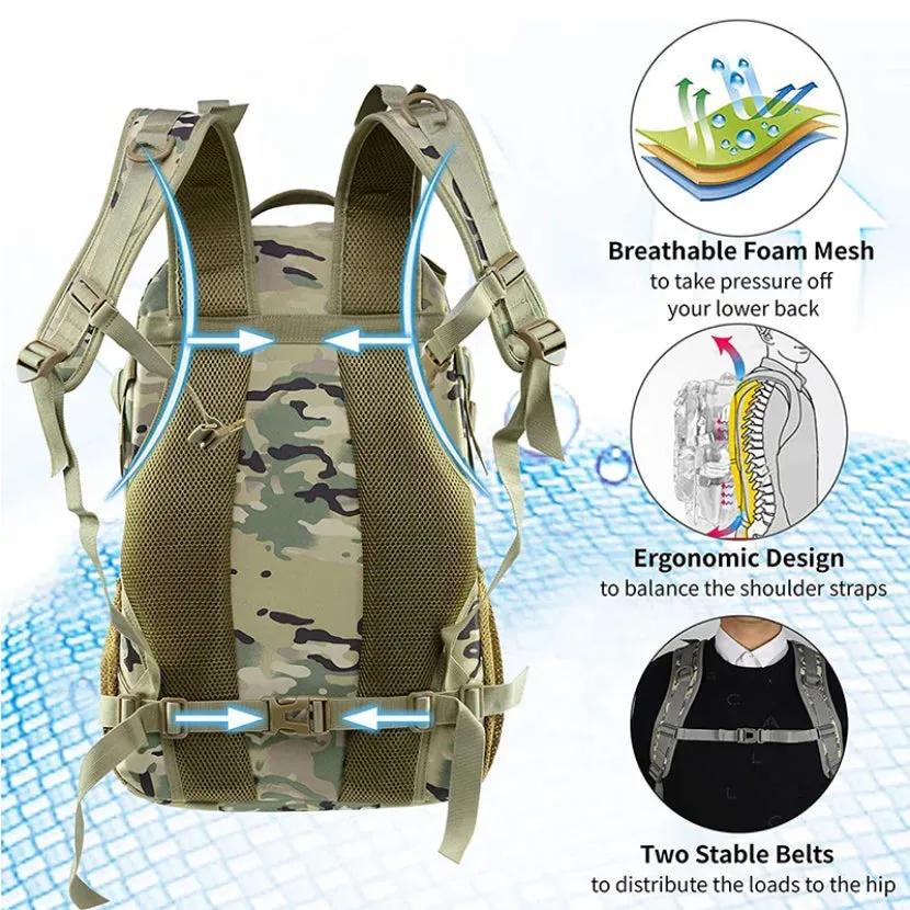 35L Waterproof Travel Backpack - Large Outdoor Hiking, Camping, and Trekking Rucksack for Men and Women