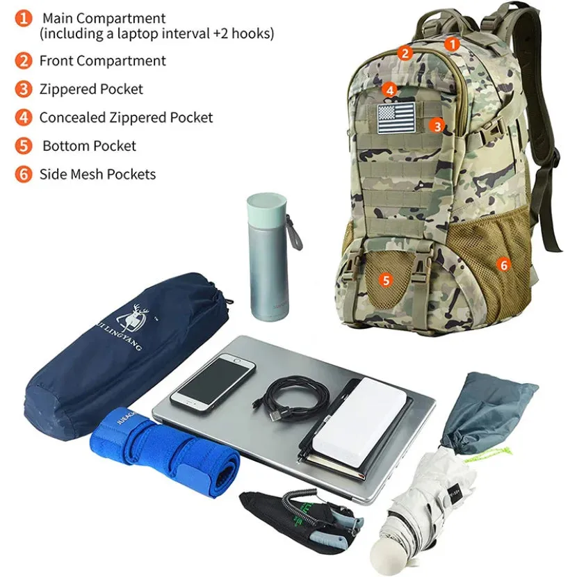35L Waterproof Travel Backpack - Large Outdoor Hiking, Camping, and Trekking Rucksack for Men and Women