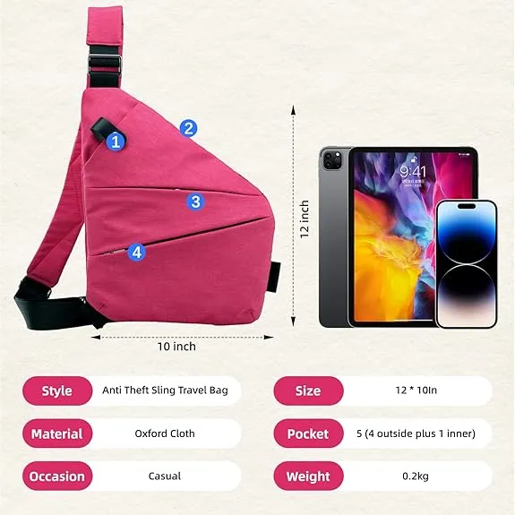 Anti-Theft Slim Sling™ Bag | Secure Crossbody with Free Wallet