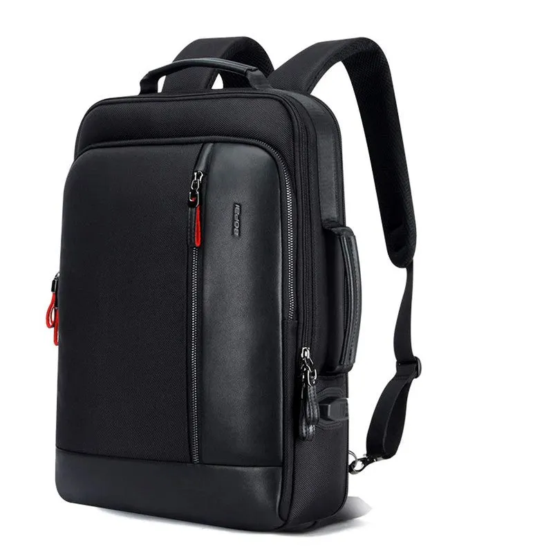 BOPAI Anti-Theft Laptop Backpack - Waterproof, USB Charging | 20-35 Litre | Black