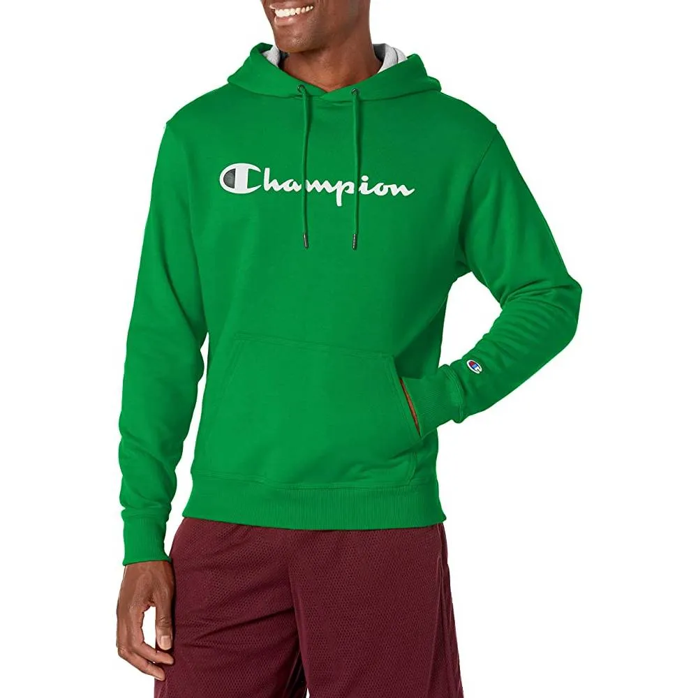Champion Men's Pullover Hoodie, Powerblend Fleece Midweight Hooded Sweatshirt For Men, Best Hoodies for Men, Script | Multiple Colors and Size