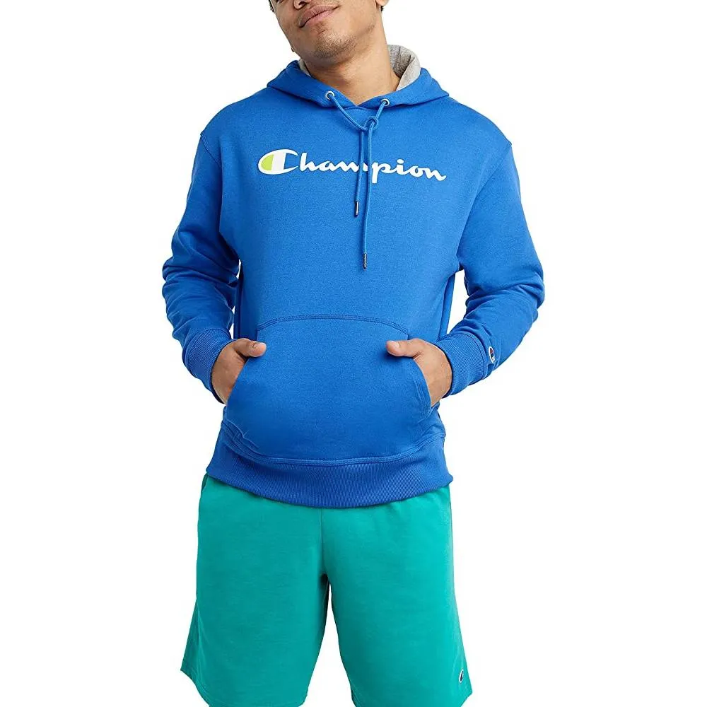 Champion Men's Pullover Hoodie, Powerblend Fleece Midweight Hooded Sweatshirt For Men, Best Hoodies for Men, Script | Multiple Colors and Size