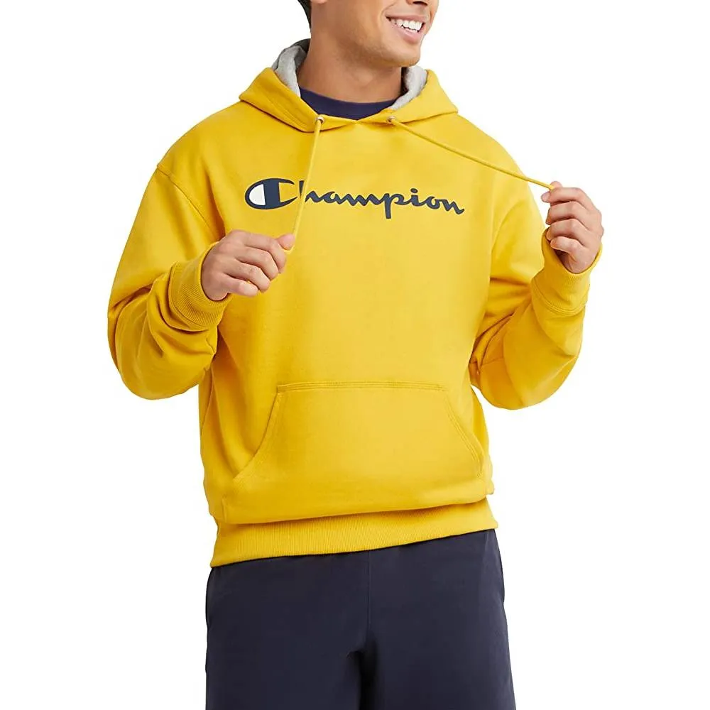 Champion Men's Pullover Hoodie, Powerblend Fleece Midweight Hooded Sweatshirt For Men, Best Hoodies for Men, Script | Multiple Colors and Size