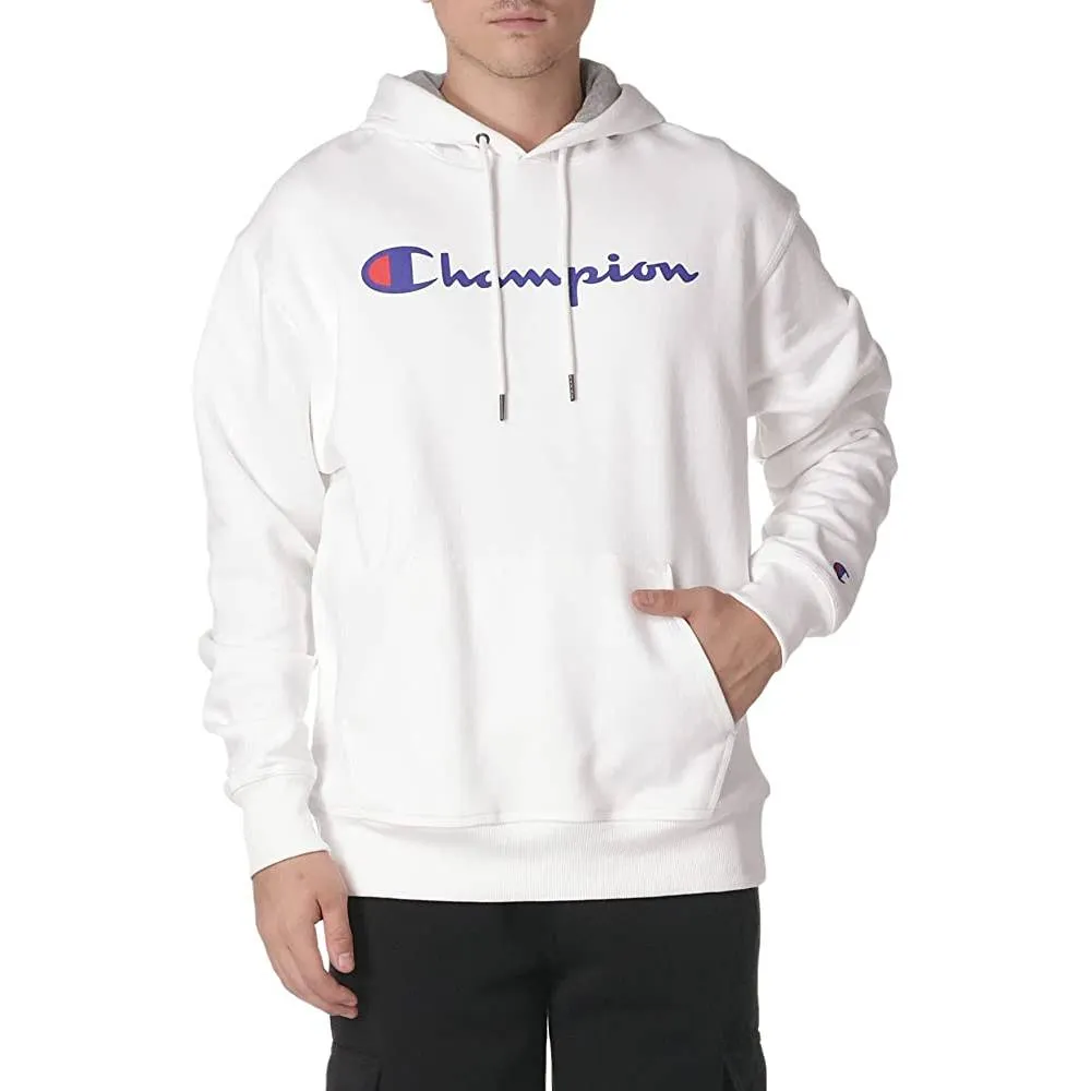 Champion Men's Pullover Hoodie, Powerblend Fleece Midweight Hooded Sweatshirt For Men, Best Hoodies for Men, Script | Multiple Colors and Size