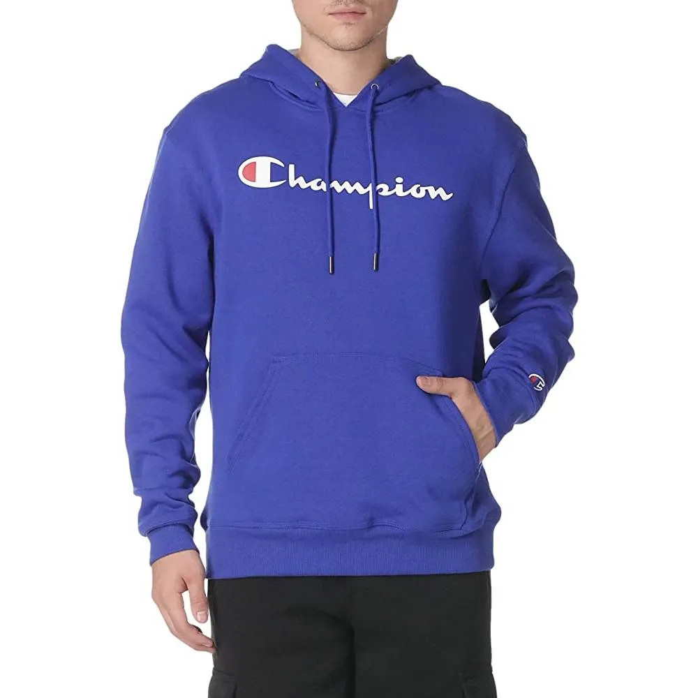 Champion Men's Pullover Hoodie, Powerblend Fleece Midweight Hooded Sweatshirt For Men, Best Hoodies for Men, Script | Multiple Colors and Size