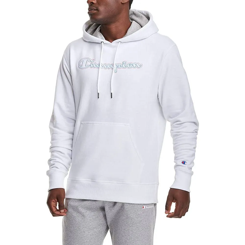Champion Men's Pullover Hoodie, Powerblend Fleece Midweight Hooded Sweatshirt For Men, Best Hoodies for Men, Script | Multiple Colors and Size