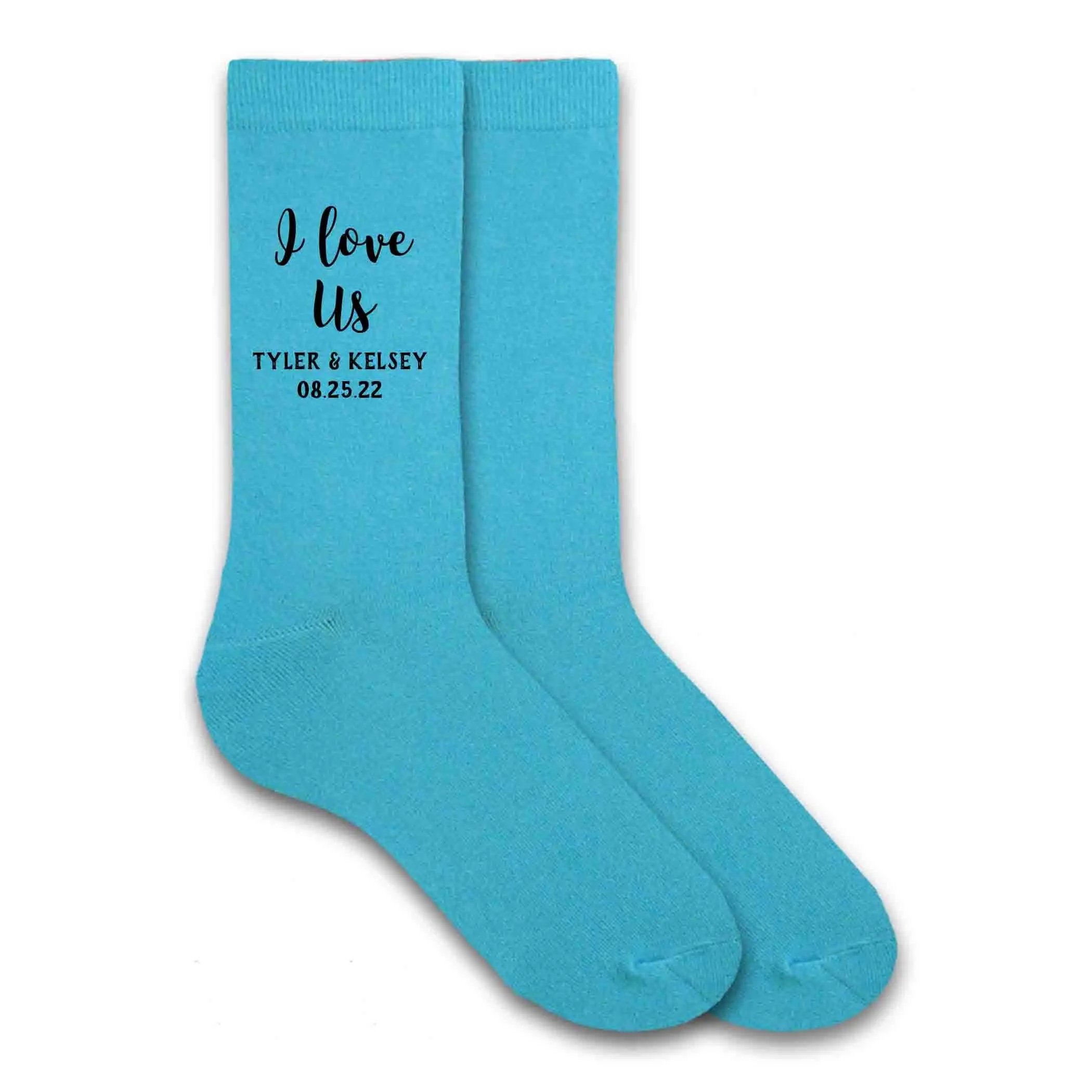 Custom Wedding Socks for the Groom - I Love Us