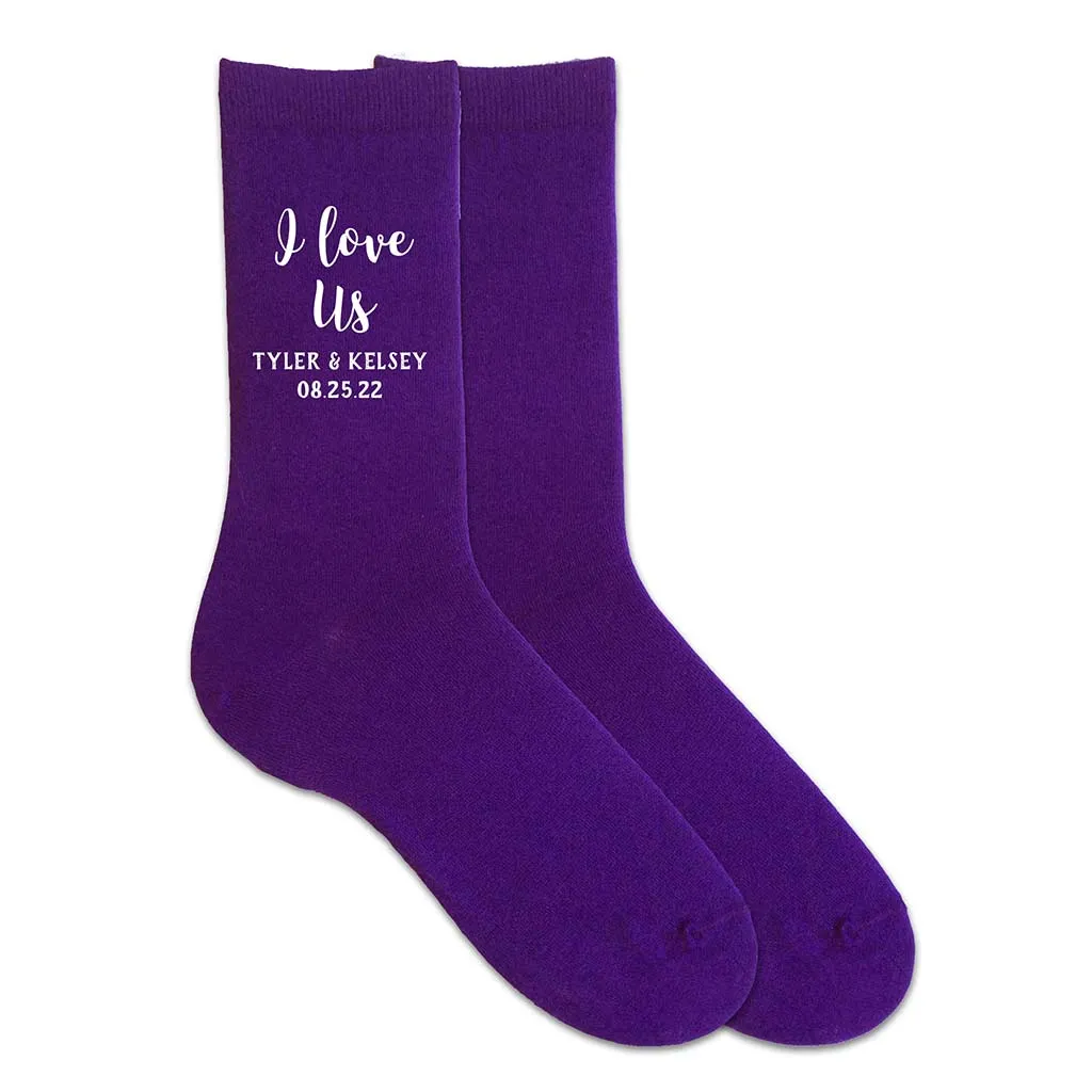 Custom Wedding Socks for the Groom - I Love Us