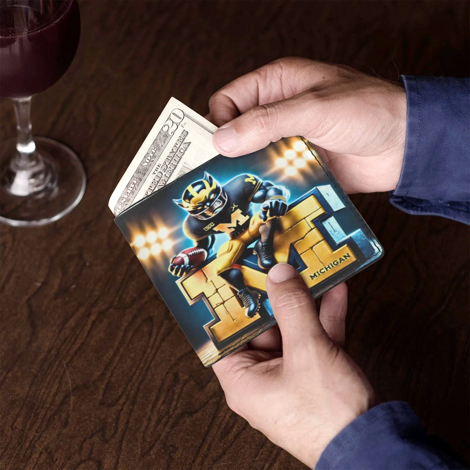 Game Men’s Ready! Michigan Beautifully crafted Day – Wolverines Wallet Retro-inspired Bifold