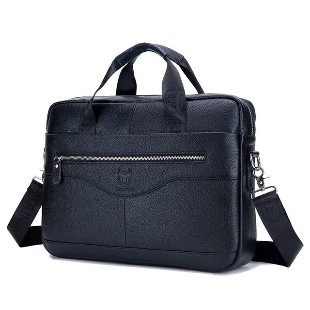 Genuine leather men's Briefcase vintage business