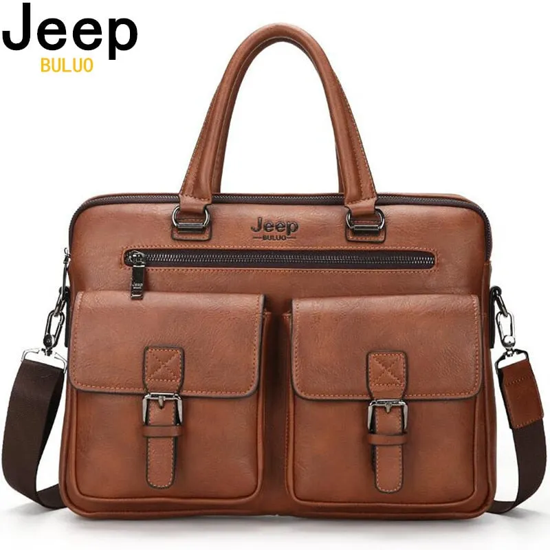 JEEP BULUO Famous Brand New Design Men's Briefcase