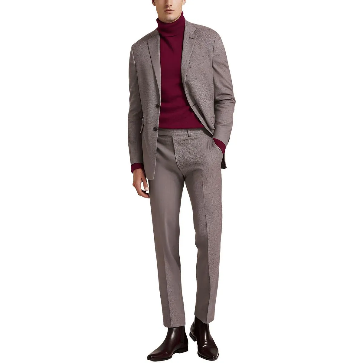 Kenneth Cole Reaction Mens Houndstooth  Two-Button Suit