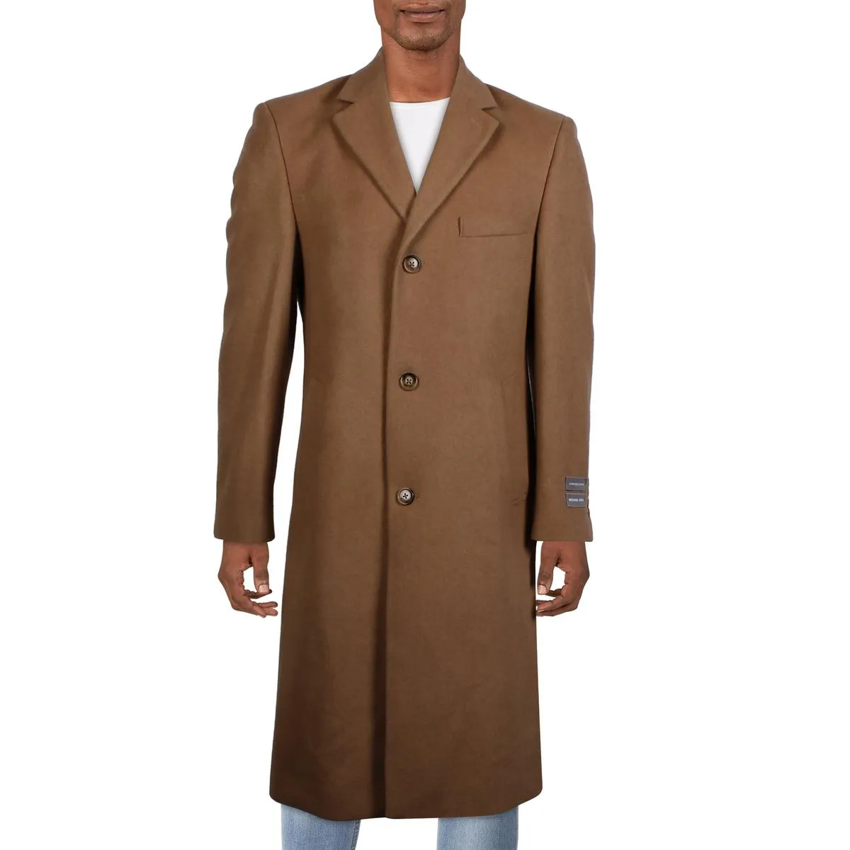 KORS Michael Kors Mens Kief Collar Wool Overcoat
