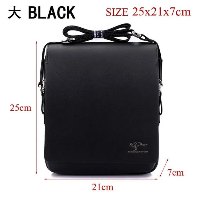 Leather bag casual male shoulder briefcase kangaroo messenger bag men's travel bag
