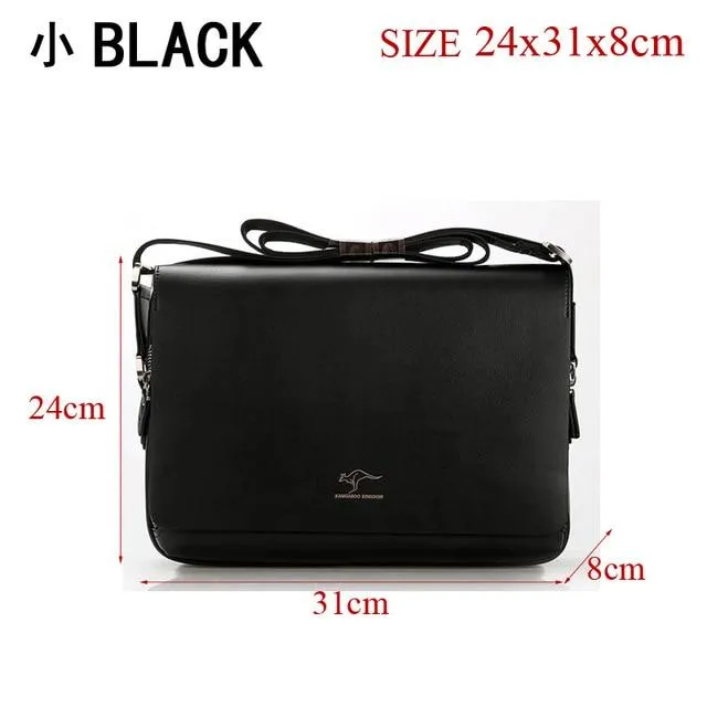 Leather bag casual male shoulder briefcase kangaroo messenger bag men's travel bag