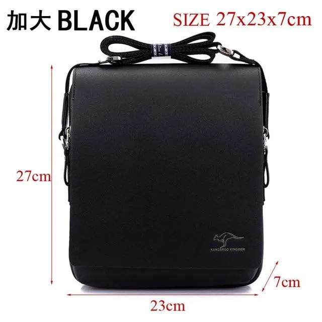 Leather bag casual male shoulder briefcase kangaroo messenger bag men's travel bag