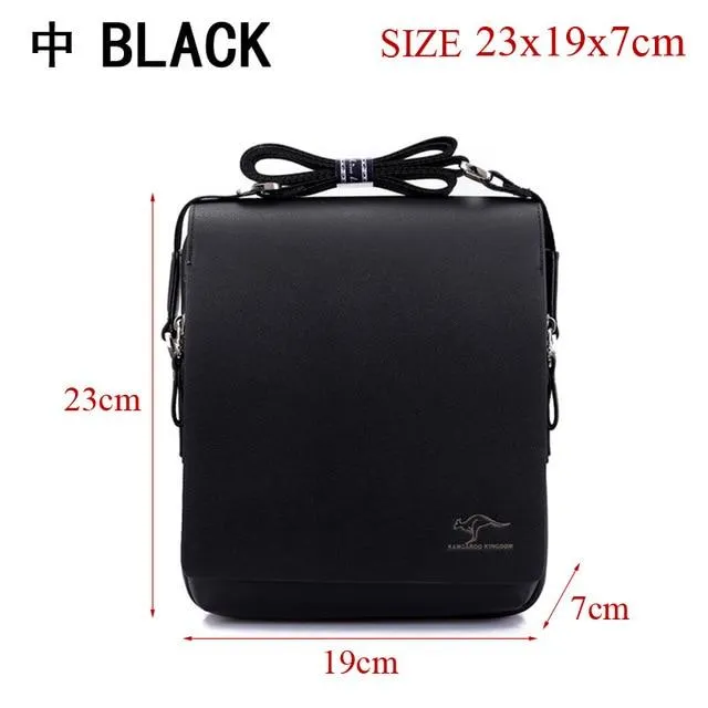 Leather bag casual male shoulder briefcase kangaroo messenger bag men's travel bag