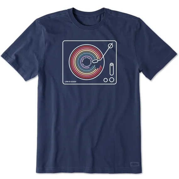 Life is Good Men's Music Colour Turntable Crusher Lite Tee