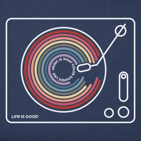 Life is Good Men's Music Colour Turntable Crusher Lite Tee