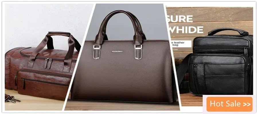 Men PU Leather Shoulder Fashion Business Bags Handbags Black Bag Men for Document Leather Laptop Briefcases Bag