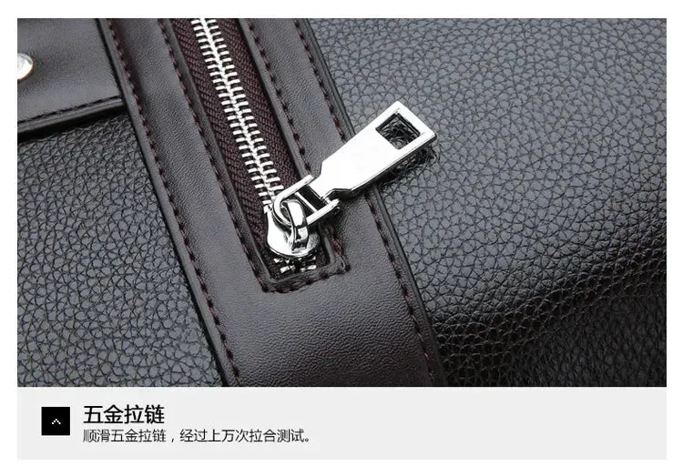 Men PU Leather Shoulder Fashion Business Bags Handbags Black Bag Men for Document Leather Laptop Briefcases Bag