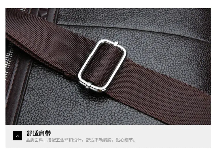 Men PU Leather Shoulder Fashion Business Bags Handbags Black Bag Men for Document Leather Laptop Briefcases Bag