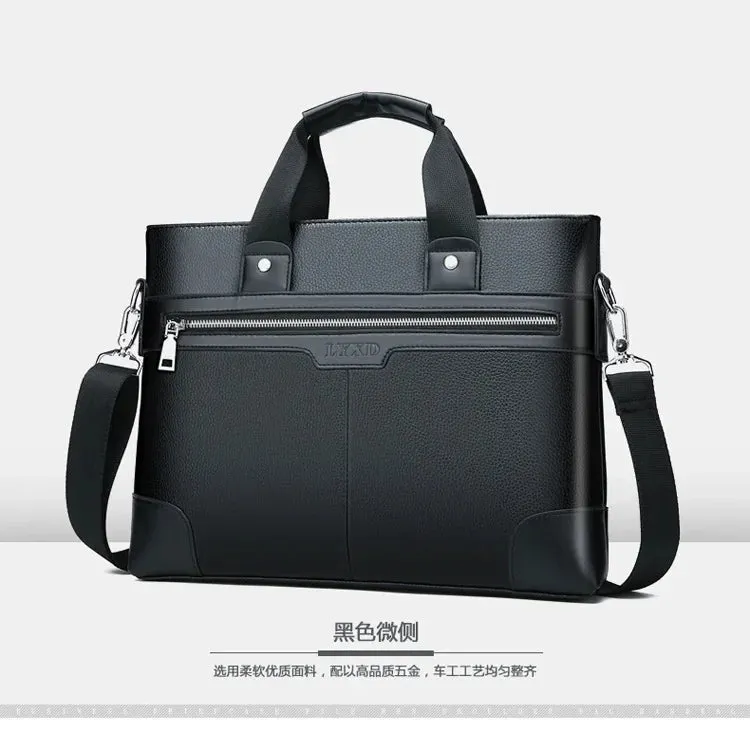Men PU Leather Shoulder Fashion Business Bags Handbags Black Bag Men for Document Leather Laptop Briefcases Bag