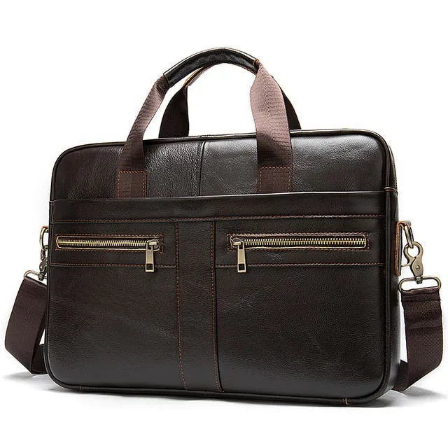 Men's briefcase genuine leather laptop bag