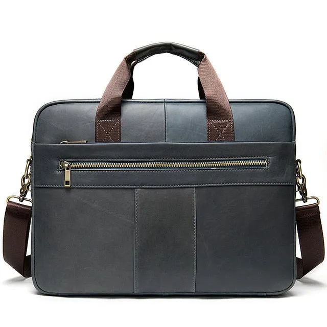 Men's briefcase genuine leather laptop bag