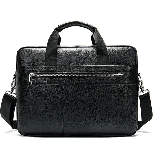 Men's briefcase genuine leather laptop bag