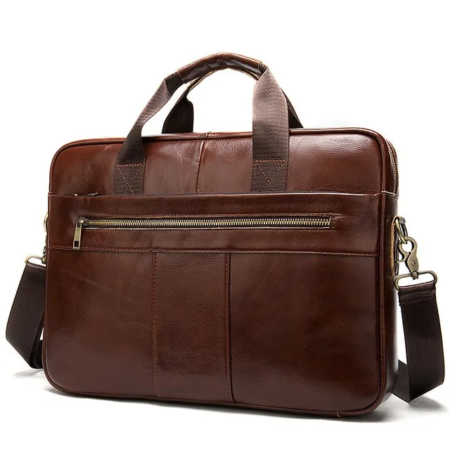 Men's briefcase genuine leather laptop bag
