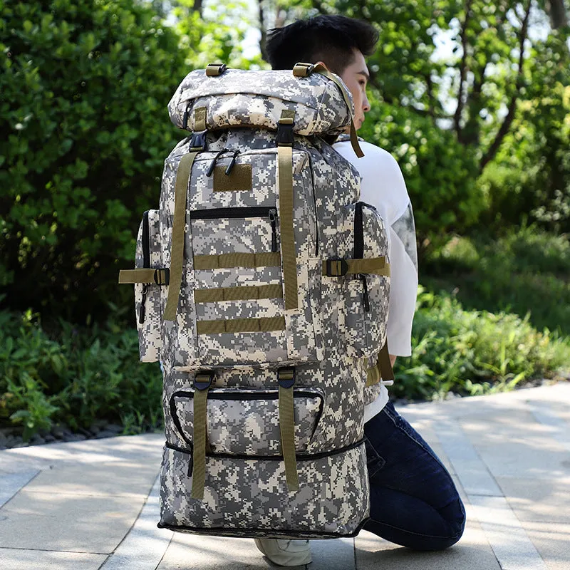 Men's Large Capacity Expansion Hiking Camping Shiralee Backpacks