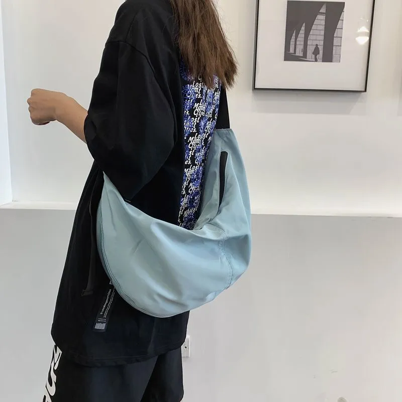 Men's Light Working Style Female Dumpling Black Crossbody Bags