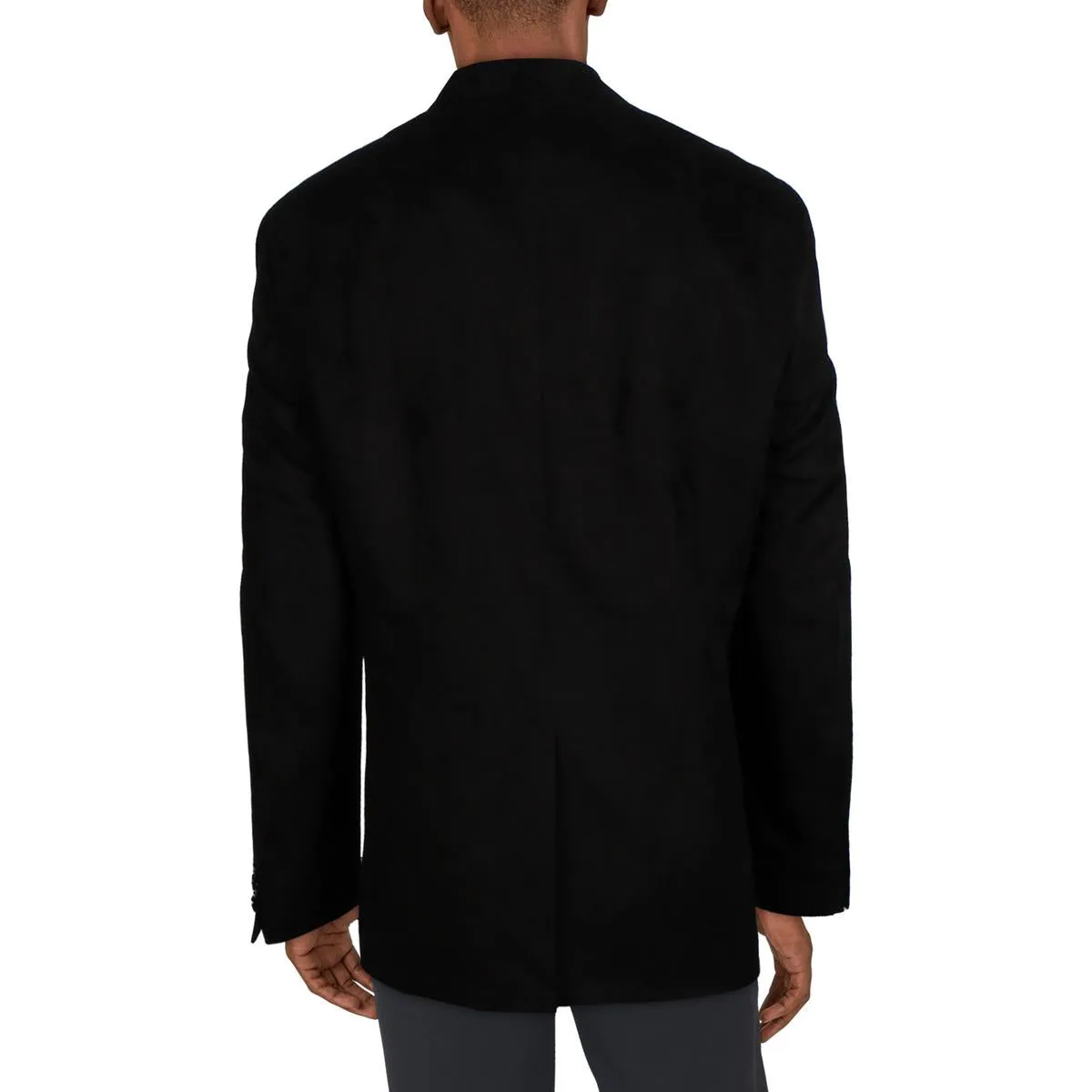 Michael Kors Mens Collar Faux Suede Two-Button Blazer