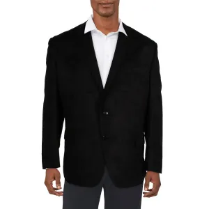 Michael Kors Mens Collar Faux Suede Two-Button Blazer