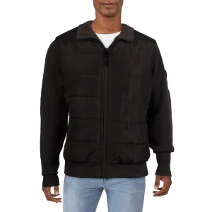 Michael Kors Mens Mixed Media Quilted Puffer Jacket