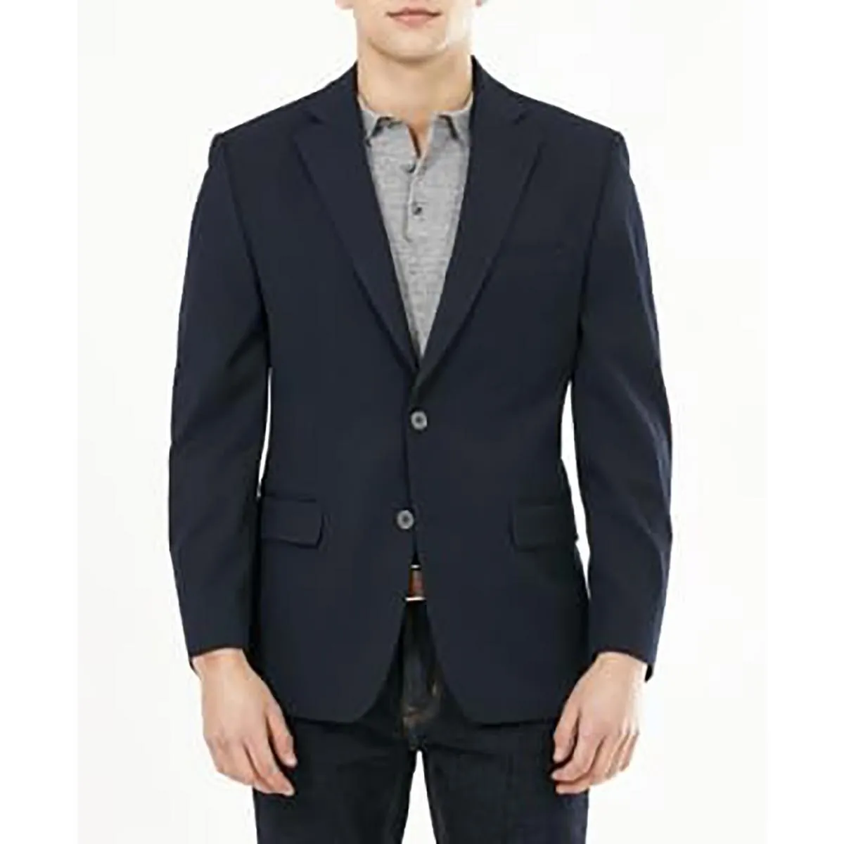 Michael Kors Mens Solid  Two-Button Blazer
