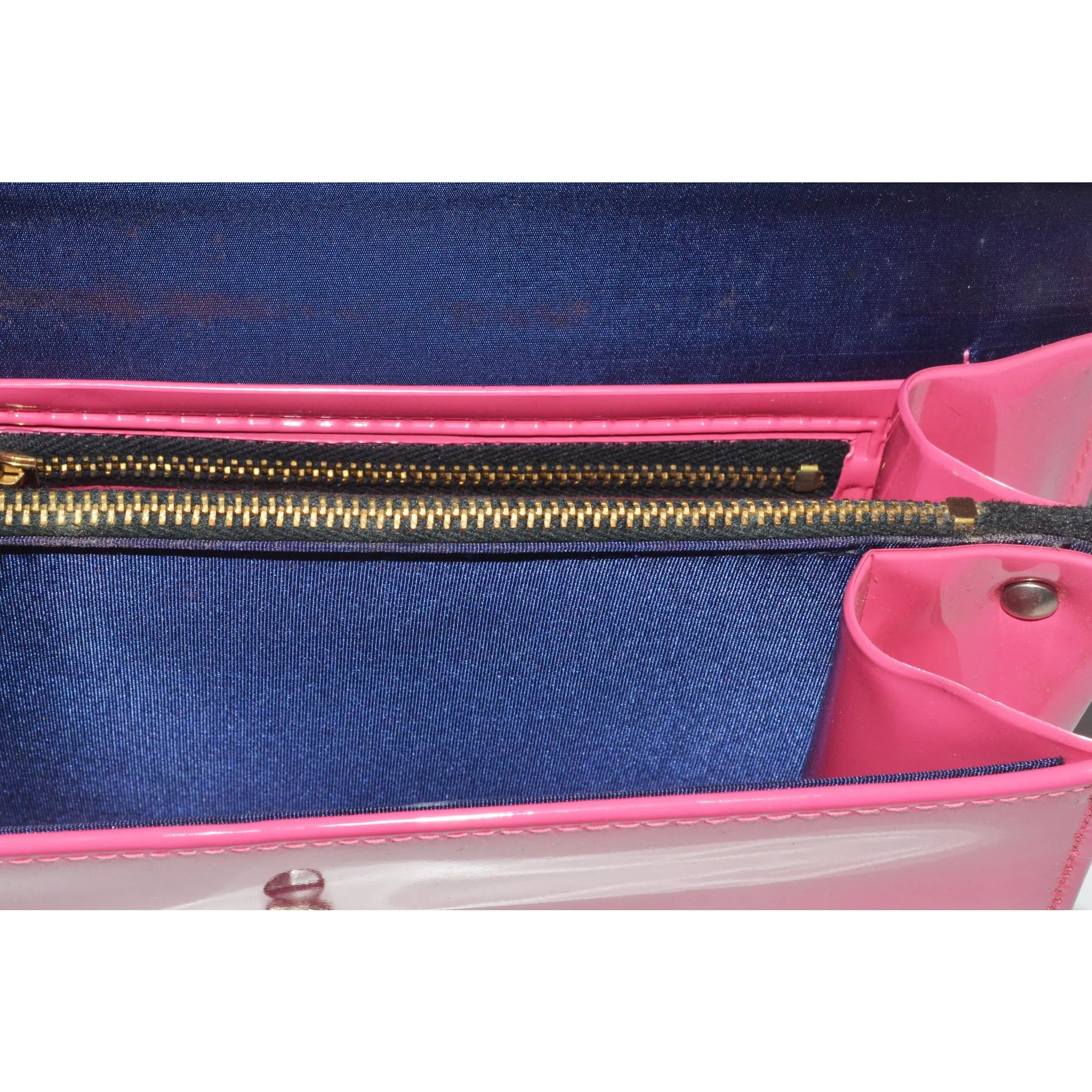 Pink Studded High Gloss Vinyl Purse