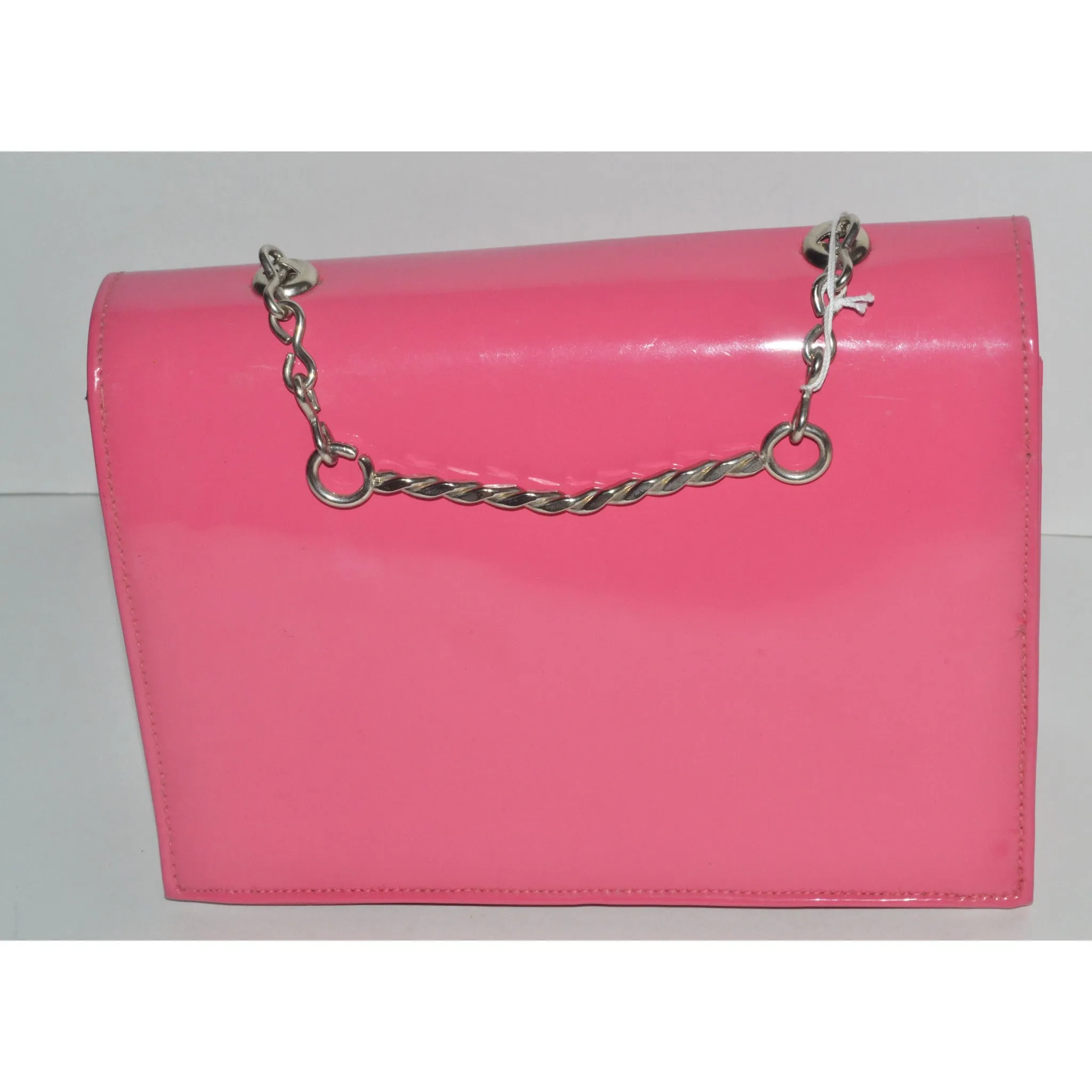 Pink Studded High Gloss Vinyl Purse
