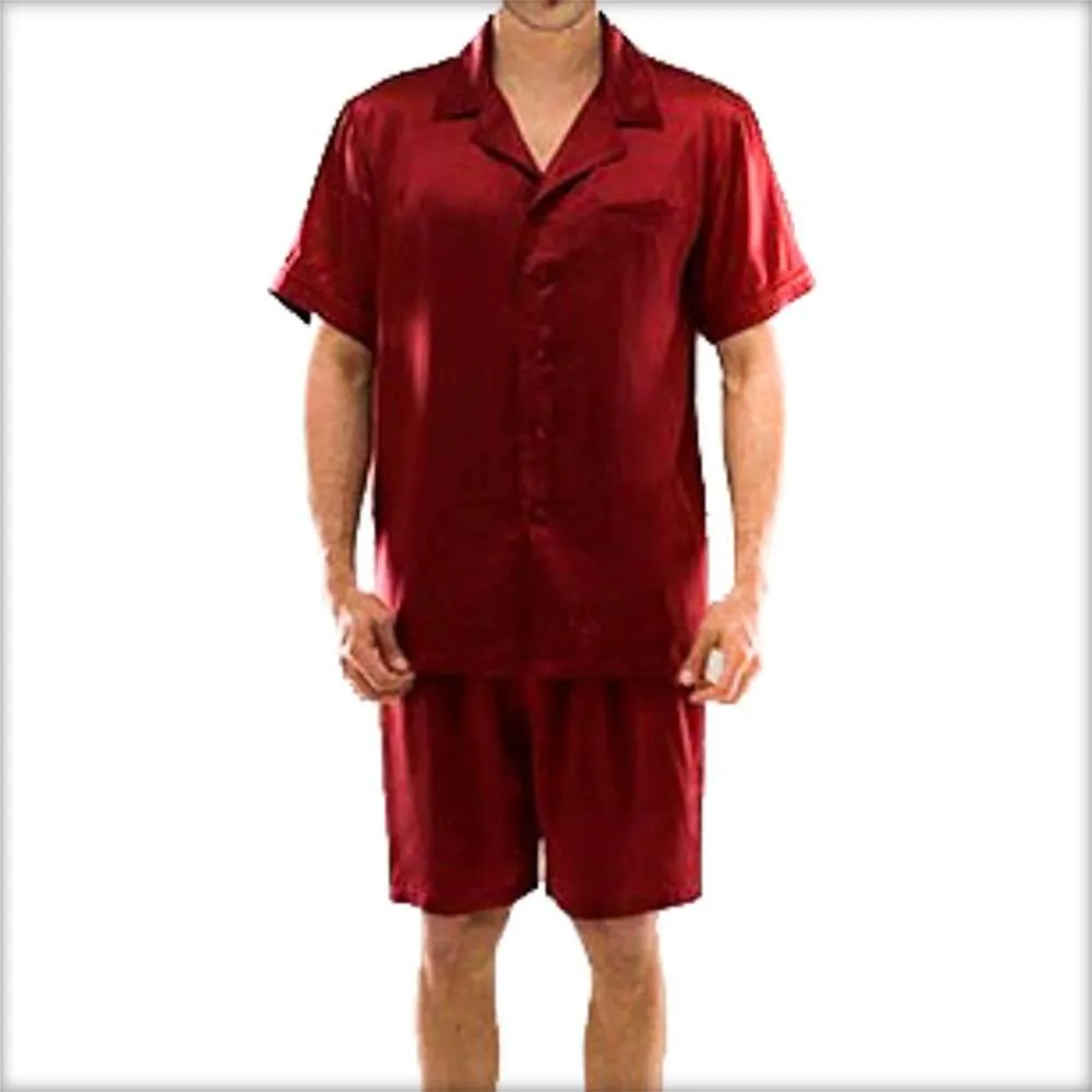 Polyester Solid Satin Men's Boxer Set MPJ20-DR