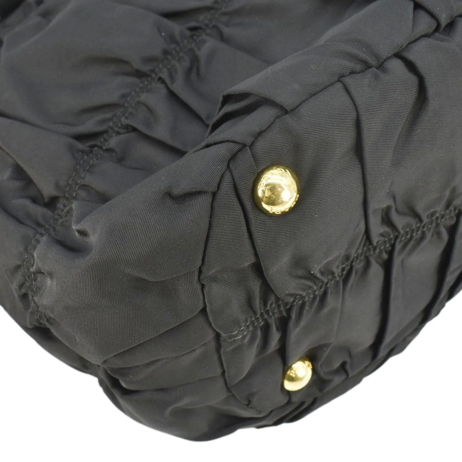 PRADA Tessuto Gaufre Nylon Tote Shoulder Bag Black