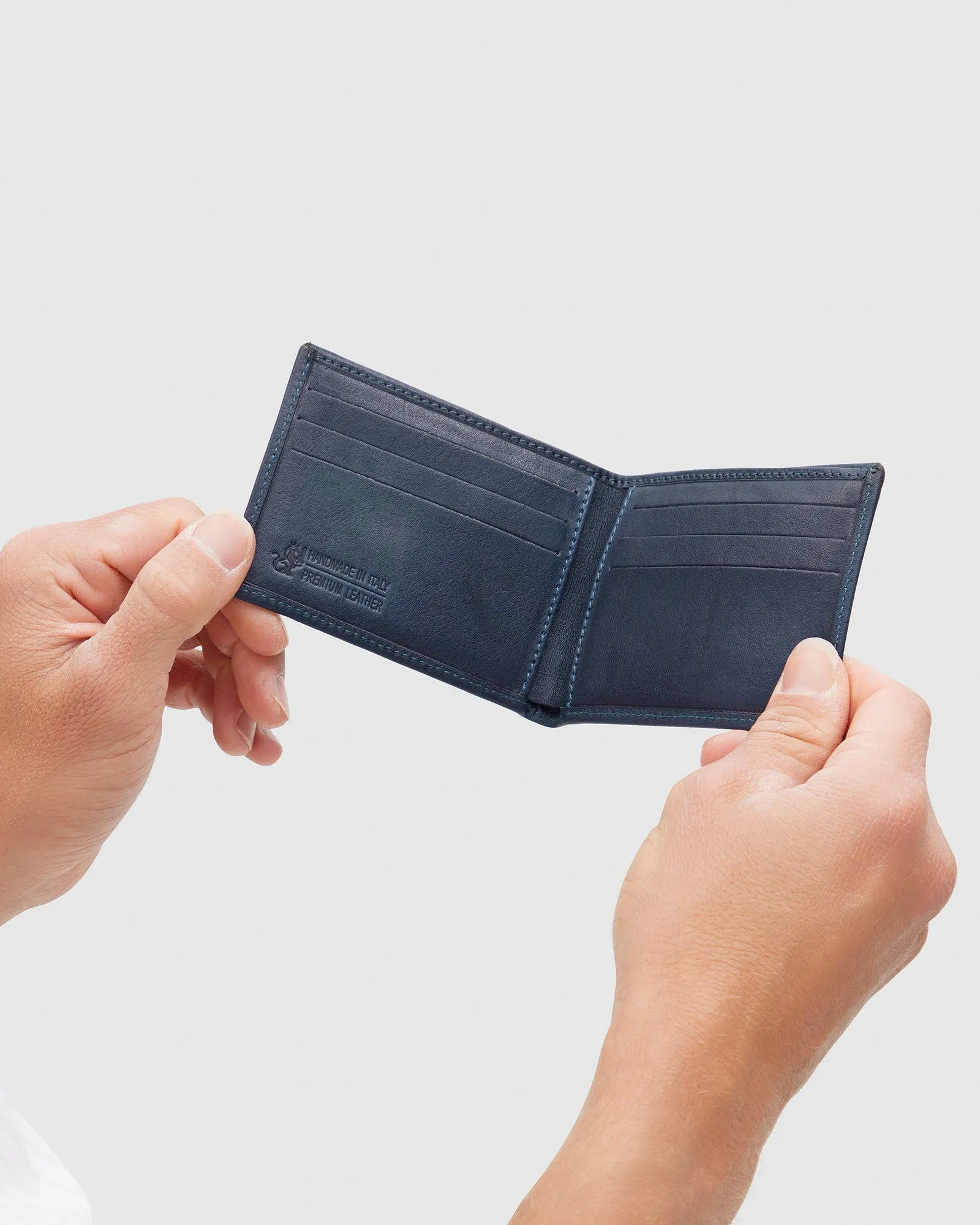 Rossini Blue - Small Bifold Leather Wallet