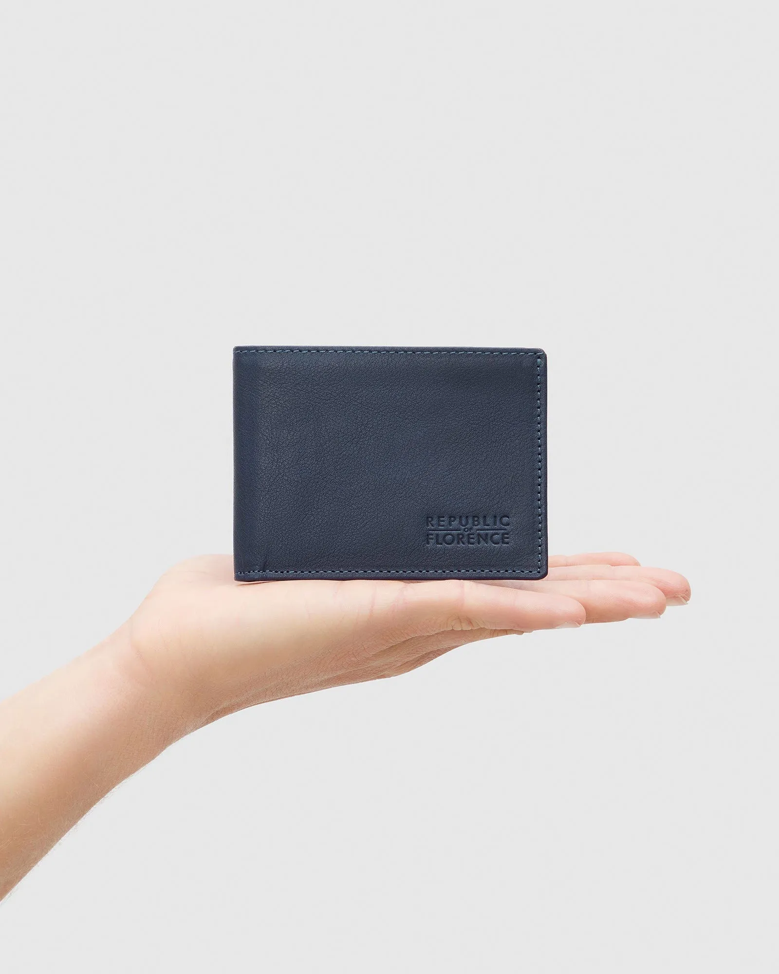 Rossini Blue - Small Bifold Leather Wallet