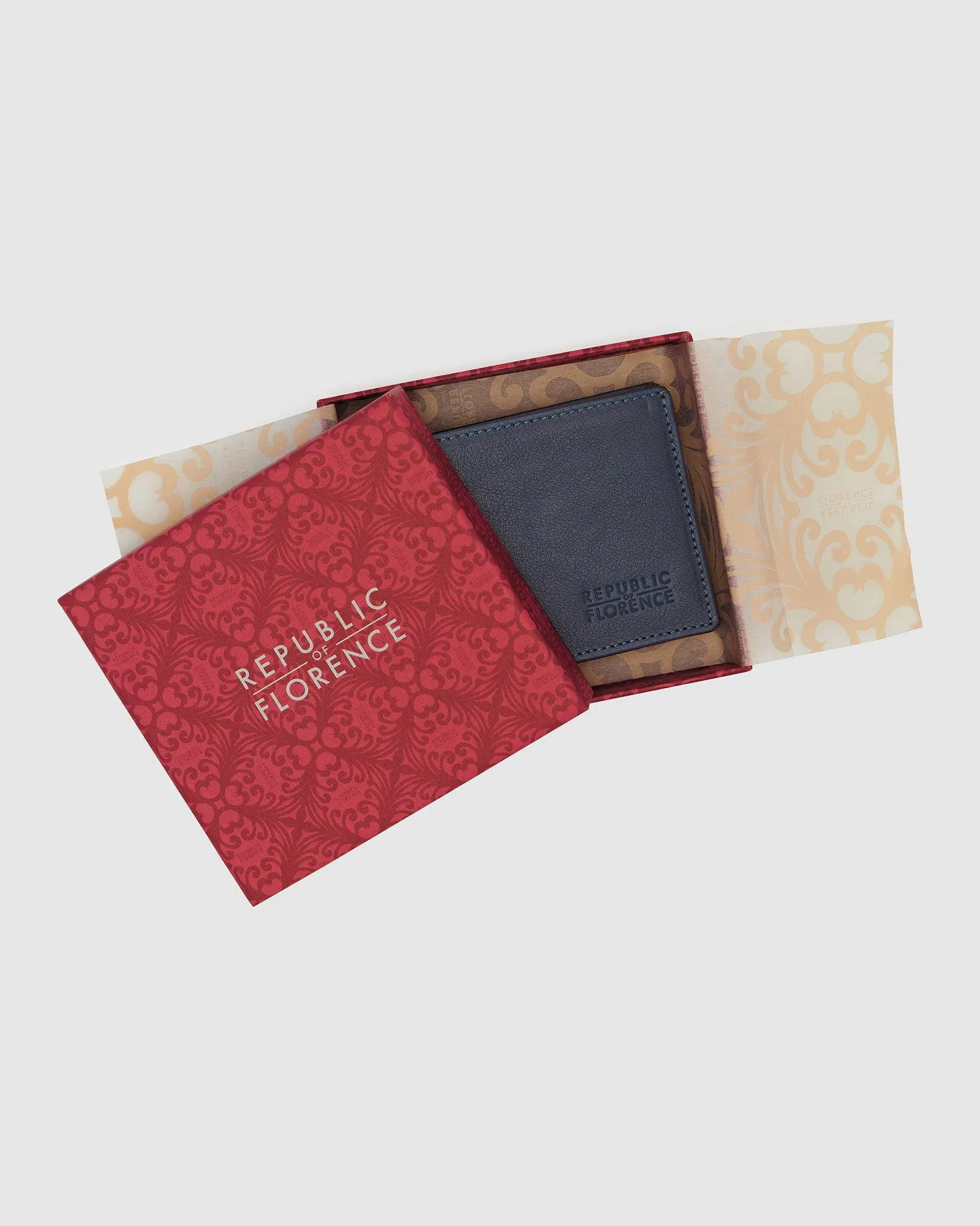 Rossini Blue - Small Bifold Leather Wallet