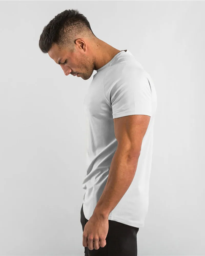 Solid Color Popular Men's Short Sleeve Fitness Sports T-short White Black Deep Gray Army Green Wine Red Blue M-2XL