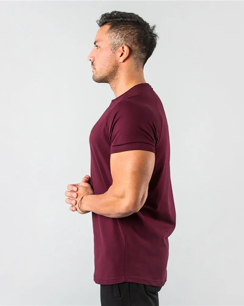 Solid Color Popular Men's Short Sleeve Fitness Sports T-short White Black Deep Gray Army Green Wine Red Blue M-2XL