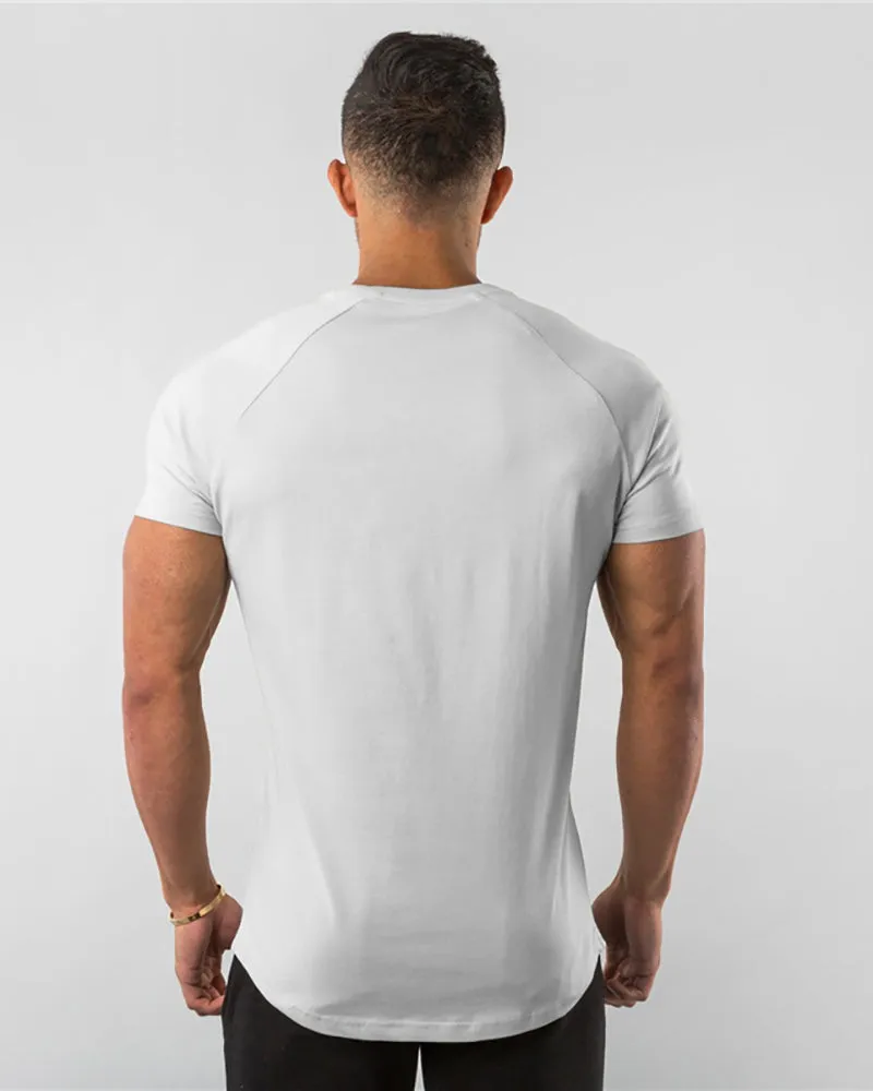 Solid Color Popular Men's Short Sleeve Fitness Sports T-short White Black Deep Gray Army Green Wine Red Blue M-2XL