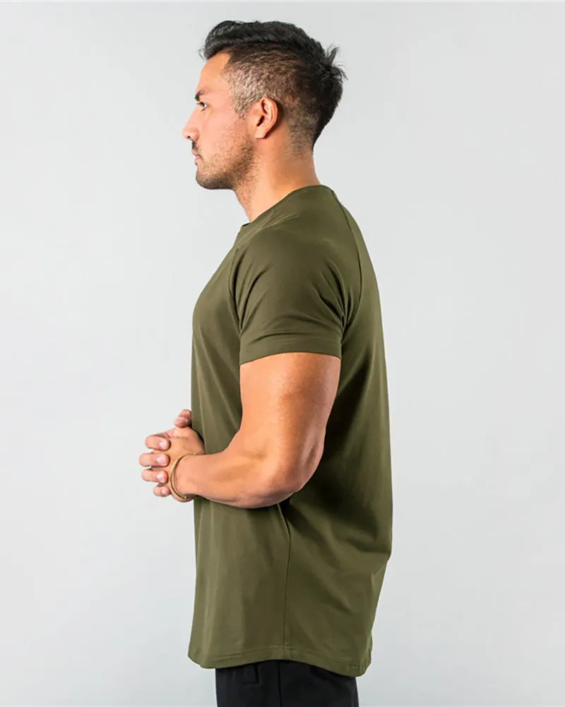 Solid Color Popular Men's Short Sleeve Fitness Sports T-short White Black Deep Gray Army Green Wine Red Blue M-2XL