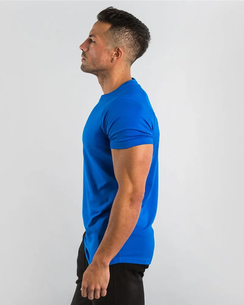 Solid Color Popular Men's Short Sleeve Fitness Sports T-short White Black Deep Gray Army Green Wine Red Blue M-2XL