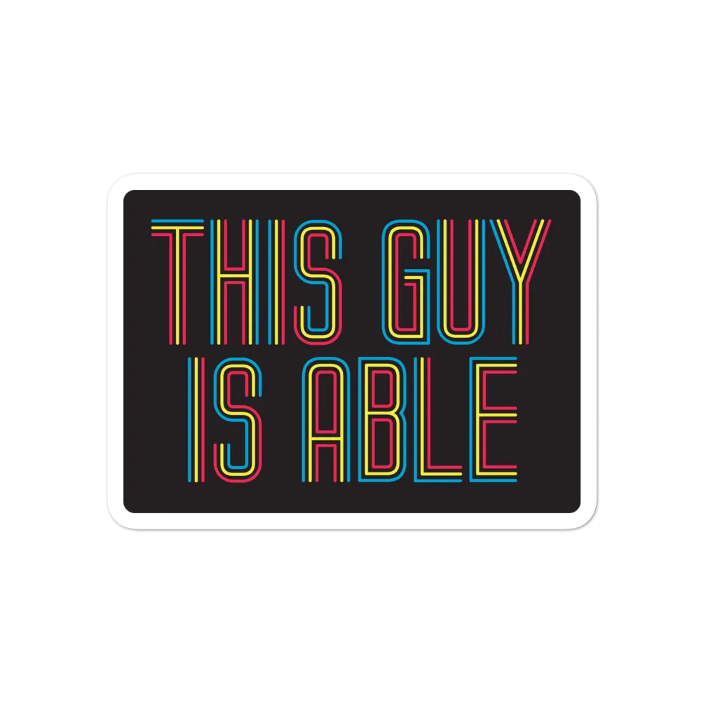 This Guy is Able (Men's Sticker) in Black Box